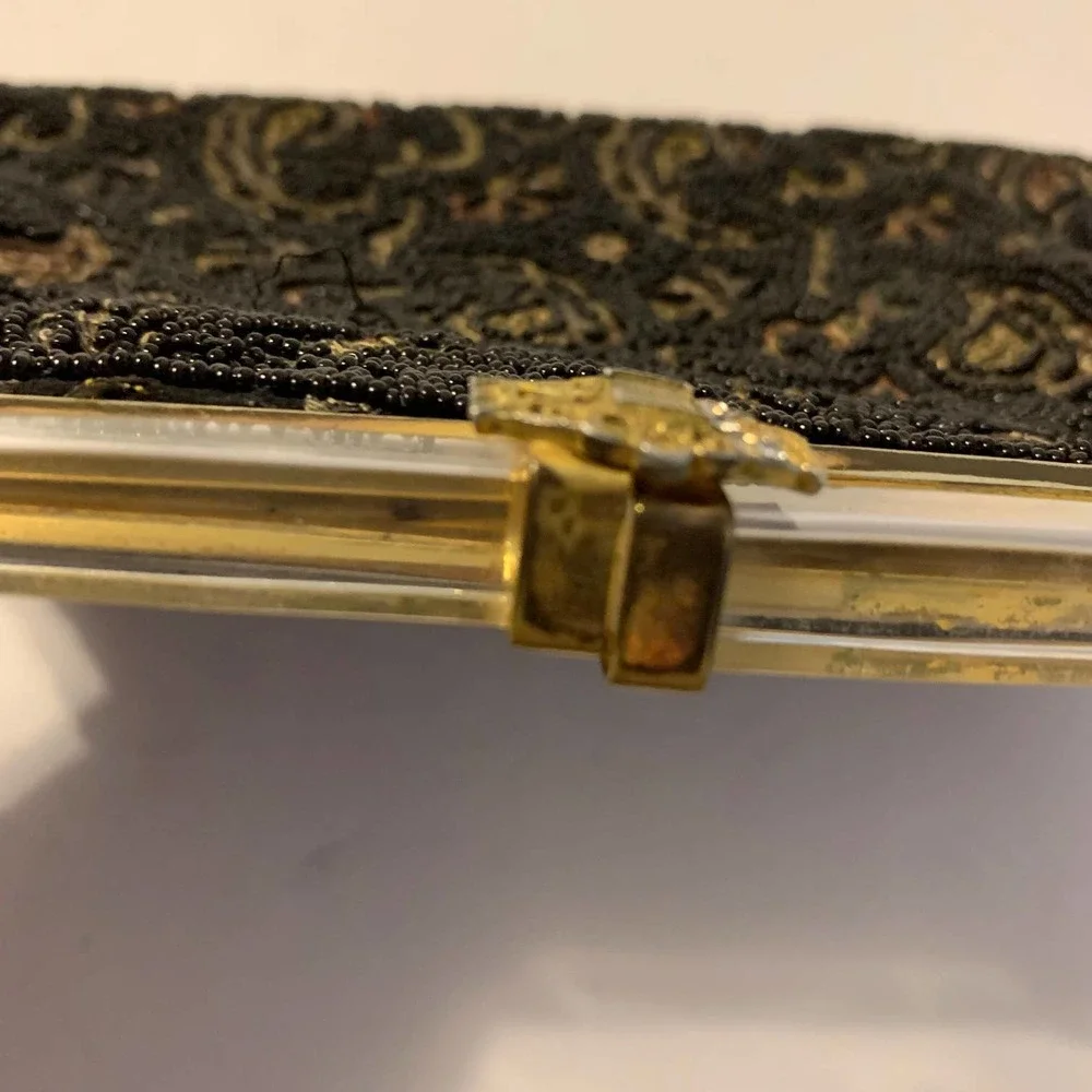 JOSEF Vintage 30's/40's Hand‎ Beaded Paisley Clutch